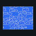 Colourful Clouds Rain Blue Pattern Postcard<br><div class="desc">Customisable card,  Add your own text to the back or front of the card.
Check my shop for more designs or let me know if you'd like something custom.</div>