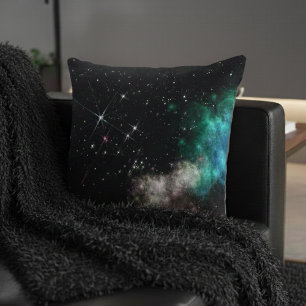 Colourful Clouds Stars in Space Cushion