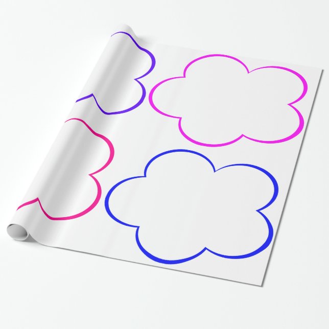 Colourful Clouds Wrapping Paper (Unrolled)