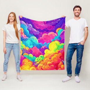 Colourful Cloudscape Art Fleece Blanket