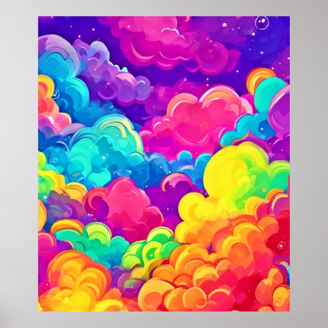 Colourful Cloudscape Art Poster (Front)