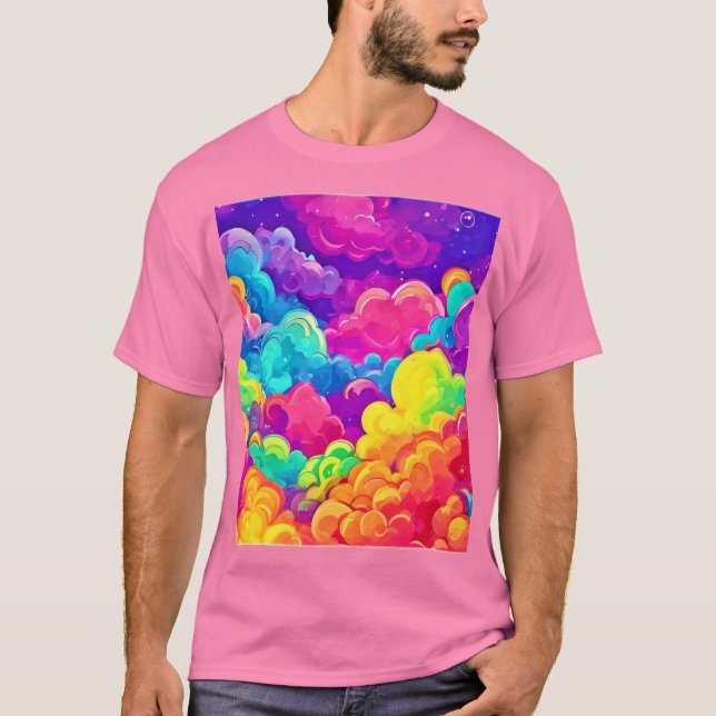 Colourful Cloudscape Art T-Shirt (Front)