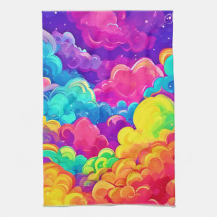 Colourful Cloudscape Art Tea Towel