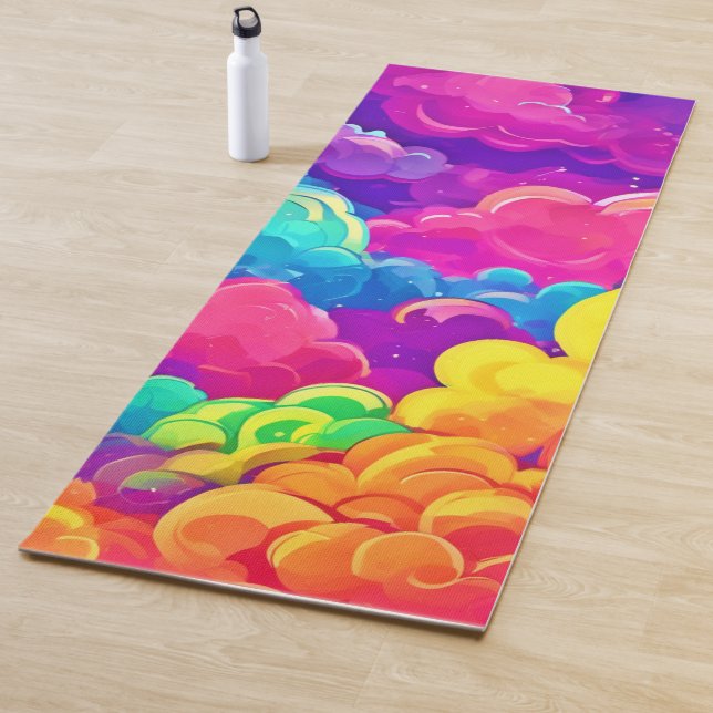 Colourful Cloudscape Art Yoga Mat (In Situ)