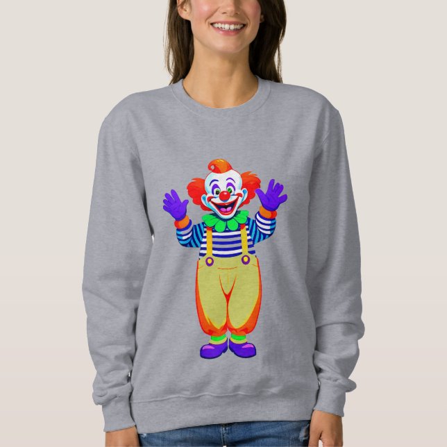 Colourful Clown Character In Bright Costume Sweatshirt (Front)