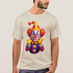 Colourful Clown Character In Bright Costume T-Shirt