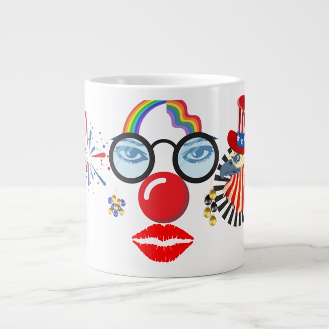 Colourful clown large coffee mug (Front)