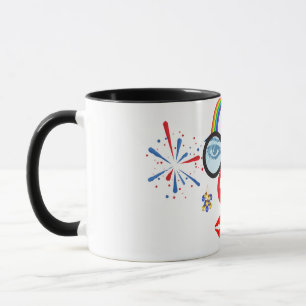Colourful clown mug
