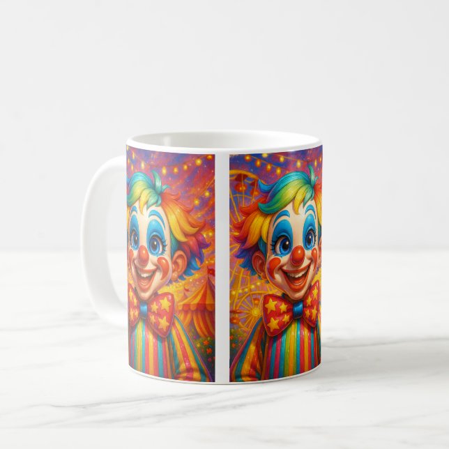 Colourful Clown Party Coffee Mug (Front Left)