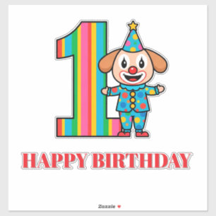 Colourful Clown With Rainbow Number
