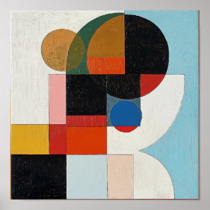 Colourful Coastal Decor Line Abstract Wall Art Po
