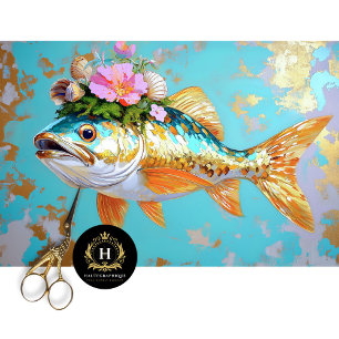 Colourful Coastal Fish Furniture Decoupage Tissue Paper