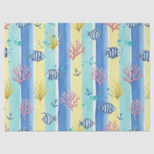 Colourful Coastal Sea Life Pattern (10) Tissue Paper