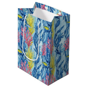 Colourful Coastal Sea Life Pattern (1) Medium Gift Bag