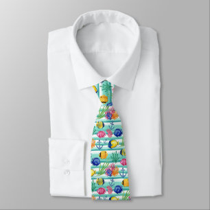 Colourful Coastal Sea Life Pattern (5) Tie