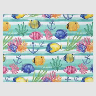 Colourful Coastal Sea Life Pattern (5) Tissue Paper