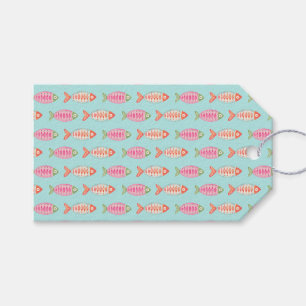 Colourful Coastal Summer Fish Pattern Gift Tags