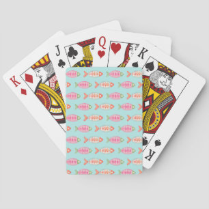 Colourful Coastal Summer Fish Pattern Playing Cards