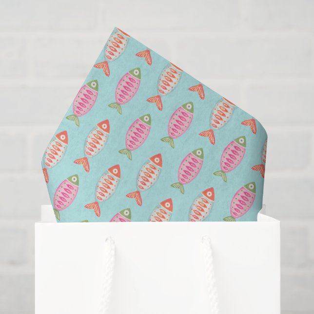 Colourful Coastal Summer Fish Pattern Tissue Paper (Gift Bag)
