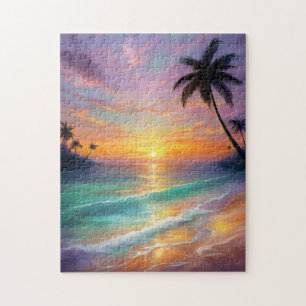 Colourful coastal sunset jigsaw puzzle