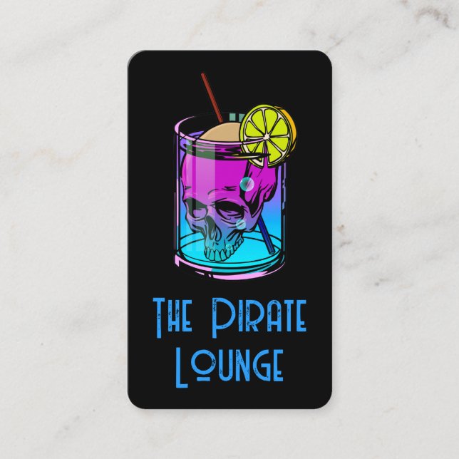 Colourful Cocktail Drink | Skull Business Card (Front)