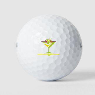 Colourful Cocktail Martini Time Golf Balls