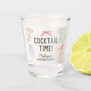 Colourful Cocktail Party Retro Bachelorette Favour Shot Glass