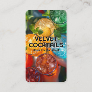 Colourful Cocktail   Top View Business Card