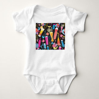 Colourful Cocktails Graphic Seamless Pattern Baby Bodysuit