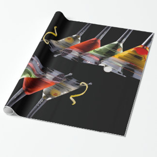Colourful Cocktails in Martini Glasses Wrapping Paper