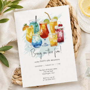 Colourful Cocktails Party  Invitation