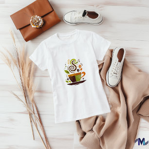 Colourful Coffee Cup Abstract Art T-Shirt