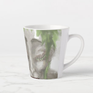 colourful coffee cup, abstract patterns leaf, trop latte mug