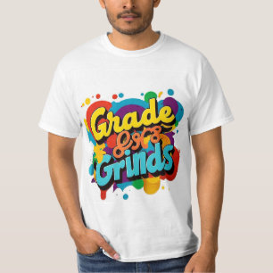 Colourful Coffee Cup Grade Grinds Tee