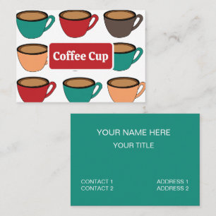 Colourful Coffee Cup Pattern Business Card