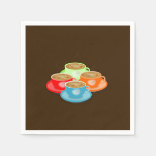 Colourful Coffee Cups Napkin