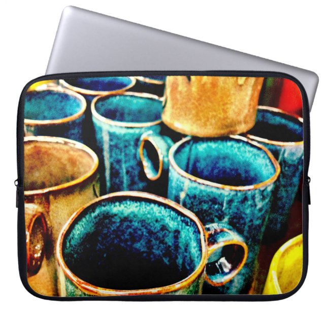 Colourful Coffee Mugs Gifts for Coffee Lovers Laptop Sleeve (Front)