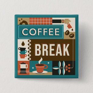 Colourful Coffee Quotes 15 Cm Square Badge