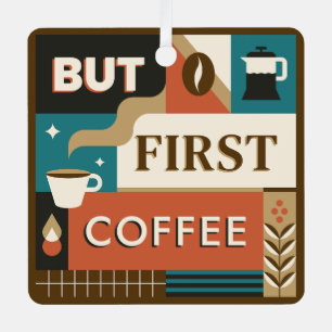 Colourful Coffee Quotes Metal Tree Decoration