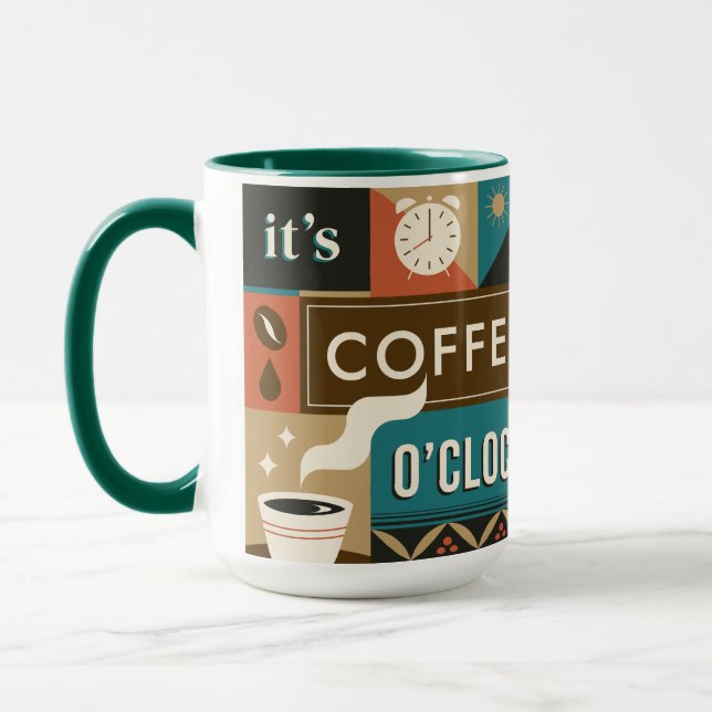 Colourful Coffee Quotes Mug (Left)