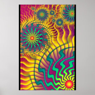 Colourful Cogs Abstract Poster
