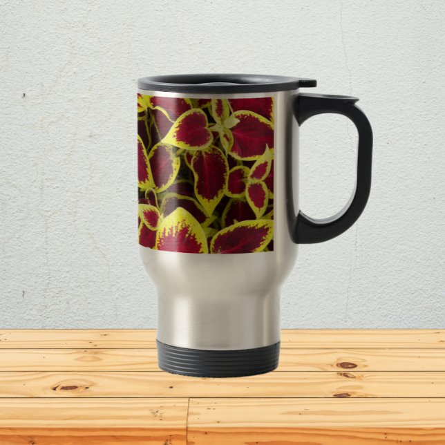 Colourful Coleus Plant Leaves Floral Travel Mug (In Situ)