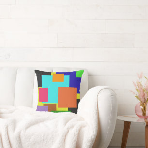 Colourful collage abstract  cushion