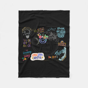 Colourful Collage Positive Quotes Mental Health S Fleece Blanket
