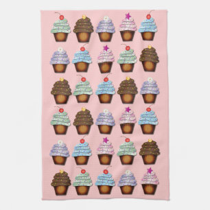 Colourful Collection of Cupcakes Tea Towel