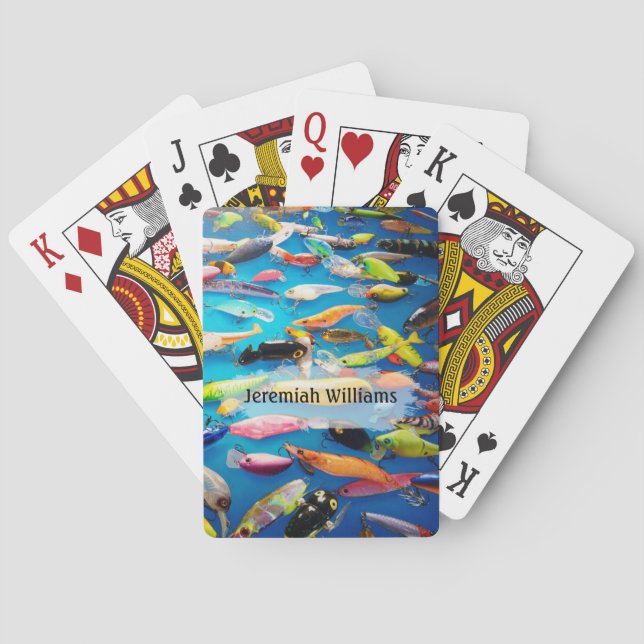 Colourful Collection of Fishing Lures - Personalis Playing Cards (Back)