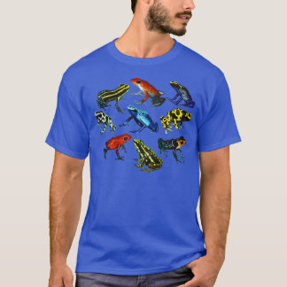 Colourful Collection Of Poison Dart Frogs Beautifu T-Shirt