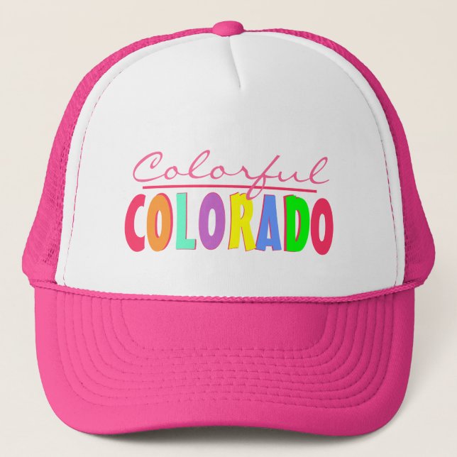 Colourful Colorado bright colours simple hat (Front)