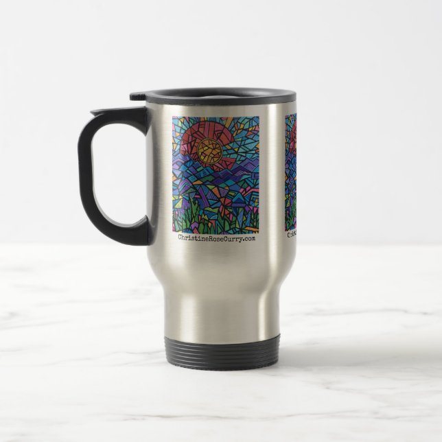 Colourful Colorado Flag and Vibrant Landscape Travel Mug (Left)