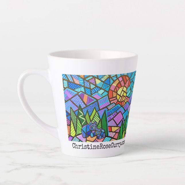 Colourful Colorado Landscape, Camping w/ Bears 12o Latte Mug (Left)